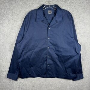 Todd Snyder Mens Navy Blue LS Camp Poplin Shirt XL SH7310315-LS NEW